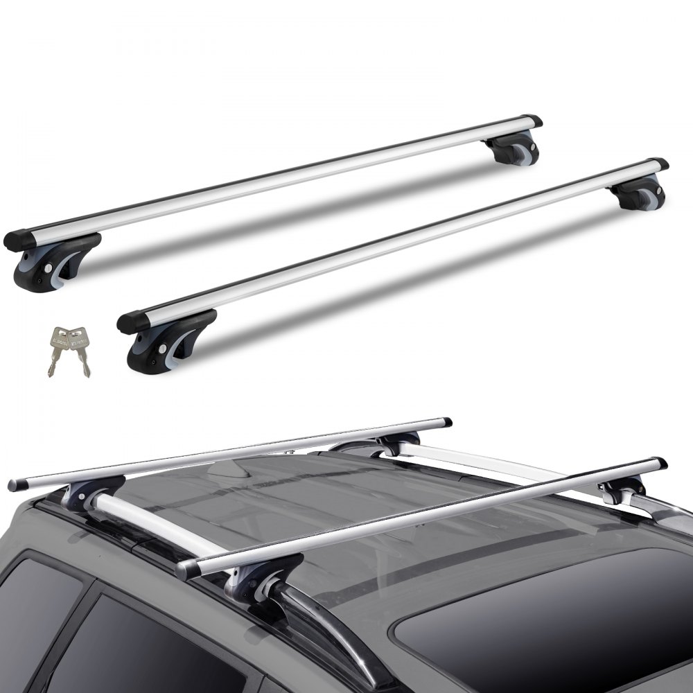 VEVOR Universal Roof Rack Cross Bars, 54" Aluminum Roof Rack Crossbars, Fit Existing Raised Side Rail with Gap, 200 lbs Load Capacity, Adjustable Crossbars with Locks, for SUVs, Sedans, and Vans - CDHGJTYKTYKCPRACFV0