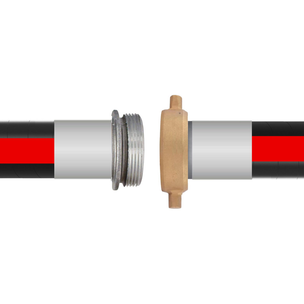 RubberWorx Chemical & Petroleum Hose: 3" ID, 3-1/2" OD, 5' Long, FNPSM x MNPSM - TT150-3X5-PLA