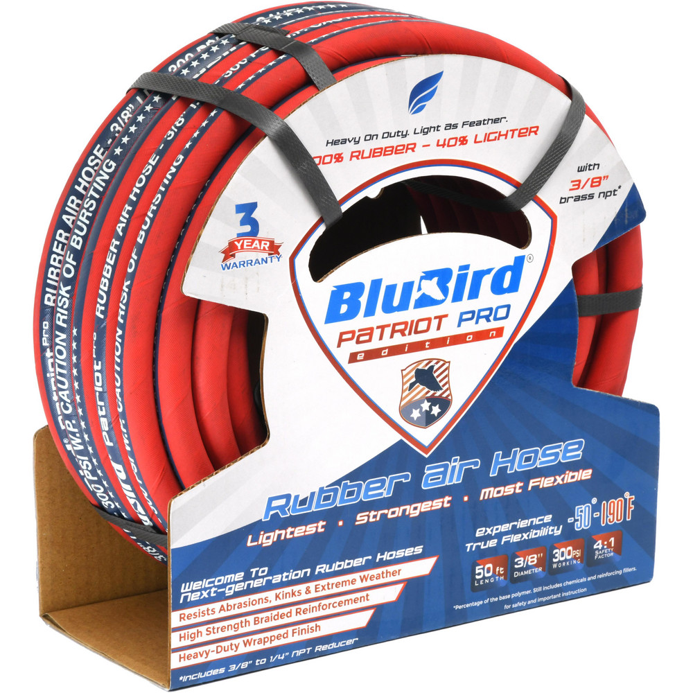 Patriot Pro Air & Multi-Purpose Hose: Hose Type: Multipurpose Air Hose; Length Ft. (Feet): 50; Type: Rubber Air Hose; Inside Diameter (Inch): 3/8 - PPPRO3850