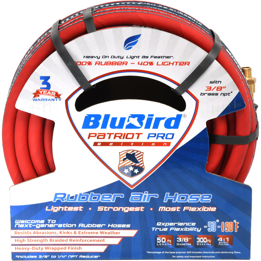 Patriot Pro Air & Multi-Purpose Hose: Hose Type: Multipurpose Air Hose; Length Ft. (Feet): 50; Type: Rubber Air Hose; Inside Diameter (Inch): 3/8 - PPPRO3850