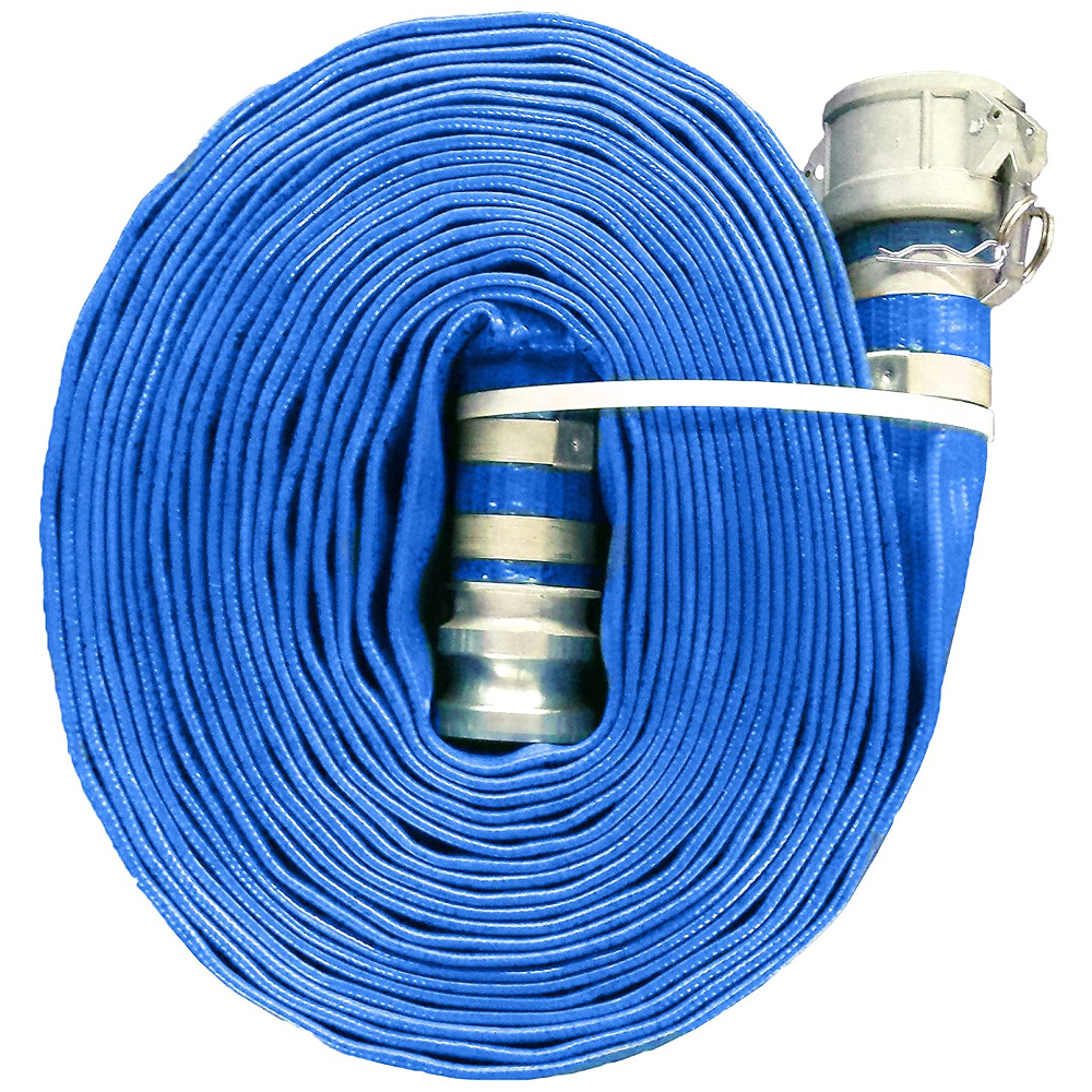 RubberWorx Water Suction & Discharge Hose: 4" ID, 4.56" OD, 50' Long - WDPVCBL4X50CEA