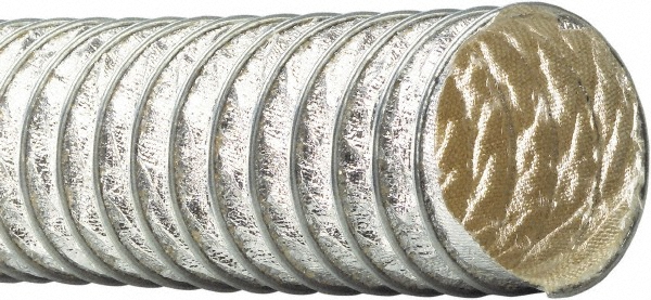 Flexaust Duct Hose: Fiberglass, 8" ID, 3 Hg Vac Rating, 6.9 psi - 1860800025
