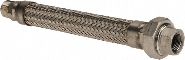 Made in USA 12" OAL, 3/4" ID, 600 Max psi, Flexible Metal Hose Assembly - 48417638
