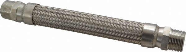 Made in USA 12" OAL, 3/4" ID, 600 Max psi, Flexible Metal Hose Assembly - 48417638