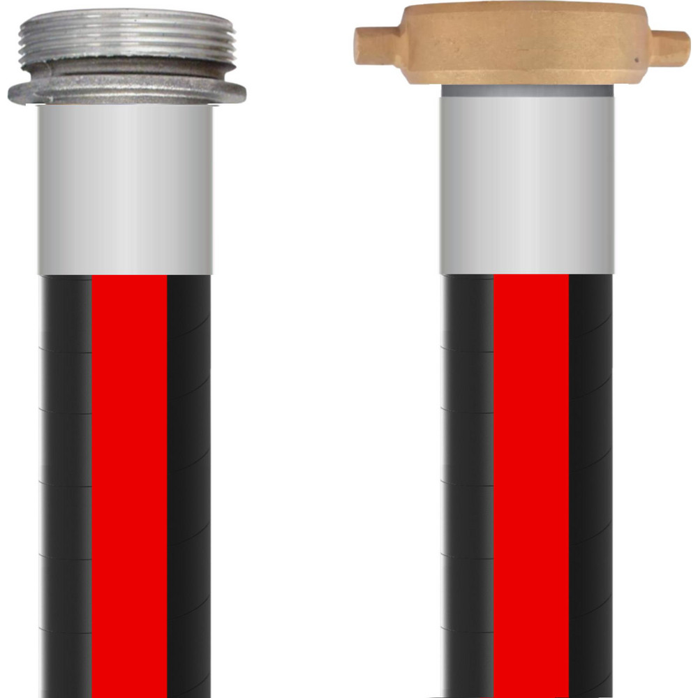 RubberWorx Chemical & Petroleum Hose: 2" ID, 2.48" OD, 20' Long, FNPSM x MNPSM - TT150-2X20-PLA
