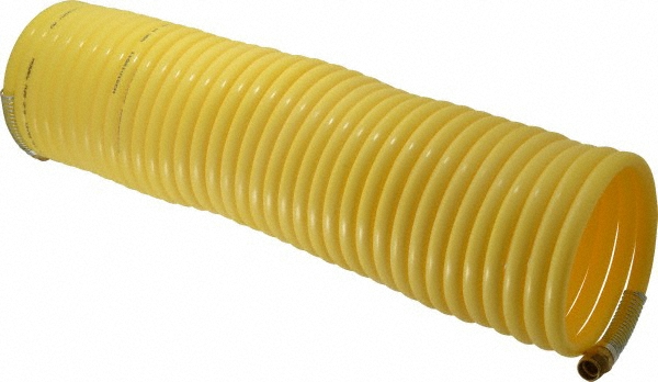 Coilhose Pneumatics Coiled & Self Storing Hose: 3/8" ID, 50' Long, Male Swivel x Male Swivel - N38-50B
