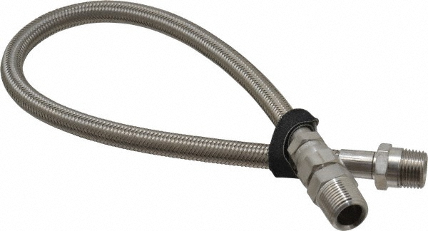 Made in USA 24" OAL, 1/2" ID, 1,500 Max psi, Flexible Metal Hose Assembly - 03318995