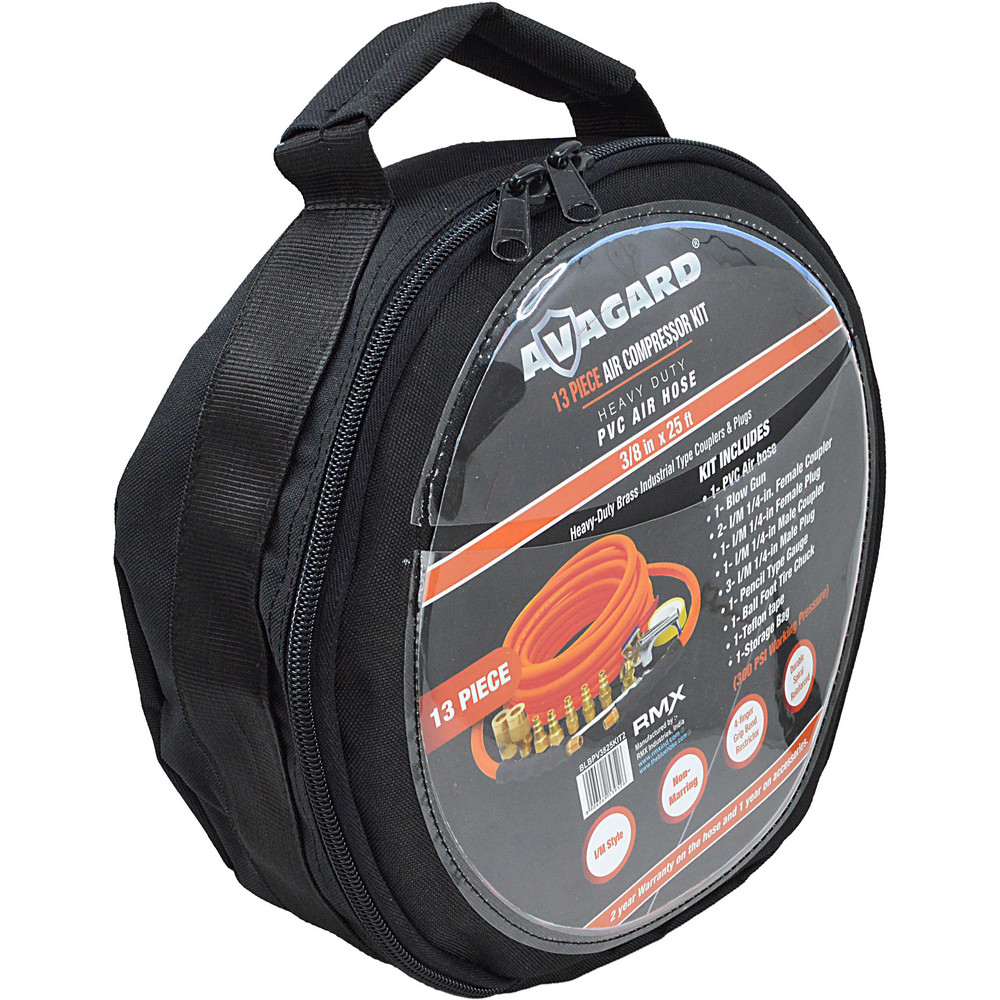AvaGard Air & Multi-Purpose Hose: Hose Type: Multipurpose Air Hose; Length Ft. (Feet): 25; Type: PVC Air Hose; Inside Diameter (Inch): 3/8 - AVGPV3825KIT-9