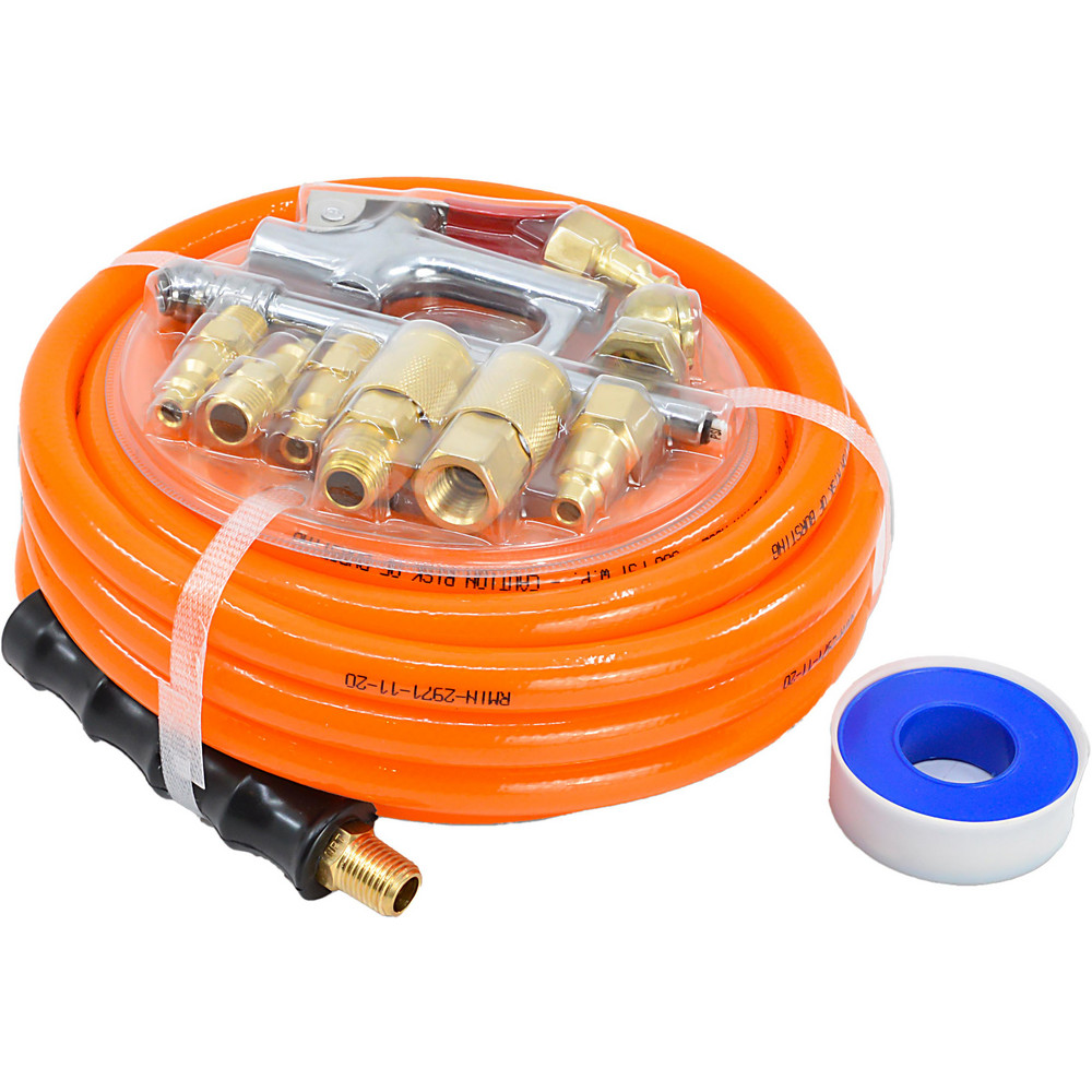 AvaGard Air & Multi-Purpose Hose: Hose Type: Multipurpose Air Hose; Length Ft. (Feet): 25; Type: PVC Air Hose; Inside Diameter (Inch): 3/8 - AVGPV3825KIT-9