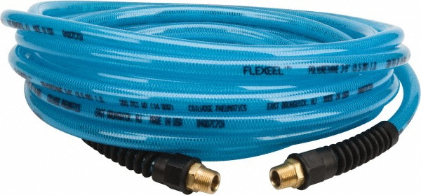 Coilhose Pneumatics Coiled & Self Storing Hose: 3/8" ID, 25' Long, Male Rigid x Male Rigid - PFE60256T