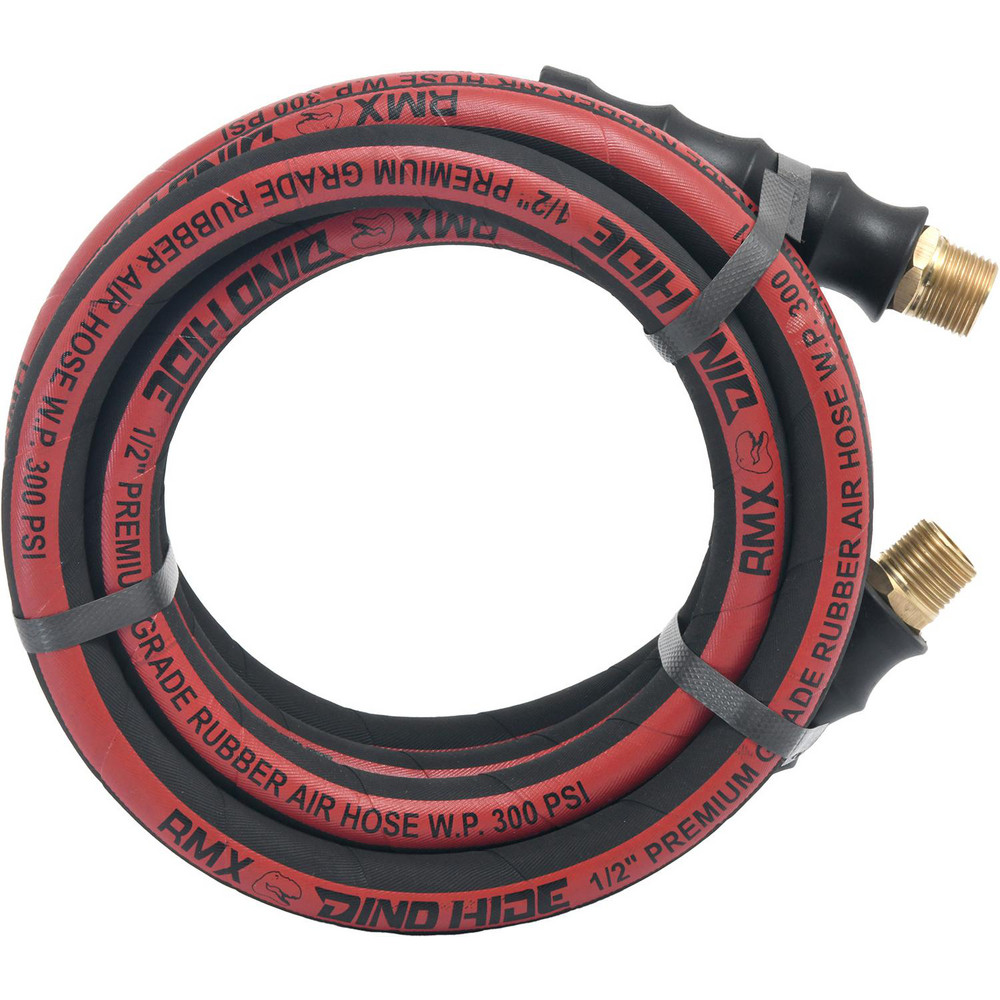 Dino-Hide Air & Multi-Purpose Hose: Hose Type: Multipurpose Air Hose; Length Ft. (Feet): 25; Type: Rubber Air Hose; Inside Diameter (Inch): 1/2 - WLEPRO1225