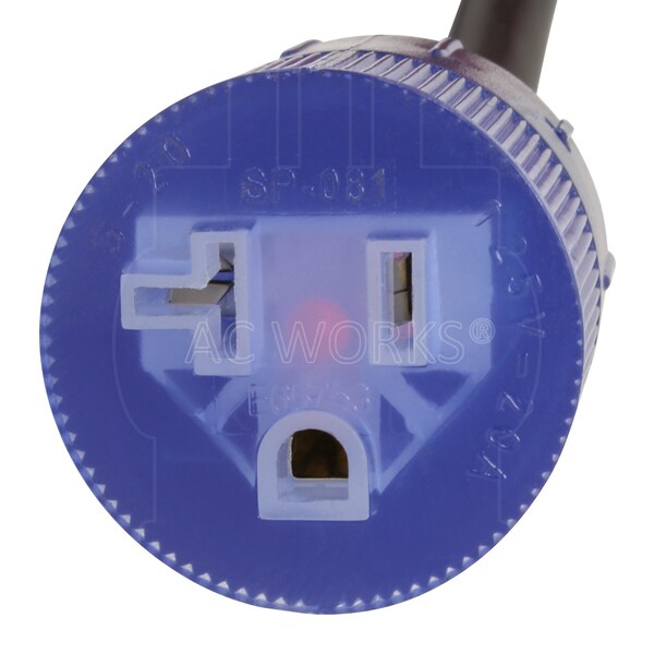 Ac Works SJTW; Cold Weather Extension Cord, 12 AWG, Indoor/Outdoor, 12/3, 1 Outlets, Black, PVC, 5-20P - S520PR-010