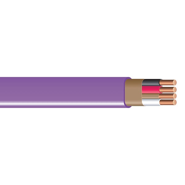 Southwire NM-B, Non-Metallic Building Cable, Copper, 12 AWG, 3C with Ground, Purple, Solid, 250 ft - 63947855