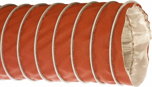 Flexaust Duct Hose: Fiberglass, 7" ID, 6 Hg Vac Rating, 11 psi - 1950700025