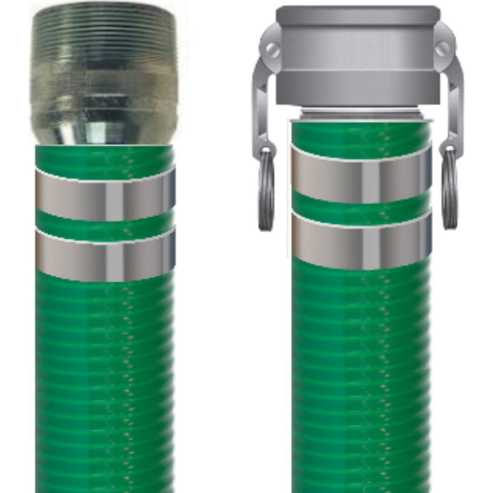 RubberWorx Liquid Suction & Discharge Hose: Inside Diameter (Inch): 2; Outside Diameter (Decimal Inch): 2.3900; Material: PVC - GPVC-2X10-CEAL