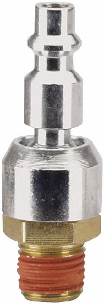 Coilhose Pneumatics Coiled & Self Storing Hose: 3/16" ID, 15' Long, Male Swivel x Male Swivel with Strain Relief - PU316-15B-G