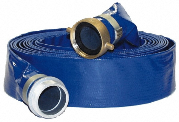 RubberWorx Water Suction & Discharge Hose: 4" ID, 4.56" OD, 50' Long - WDPVCBL40X50PLA