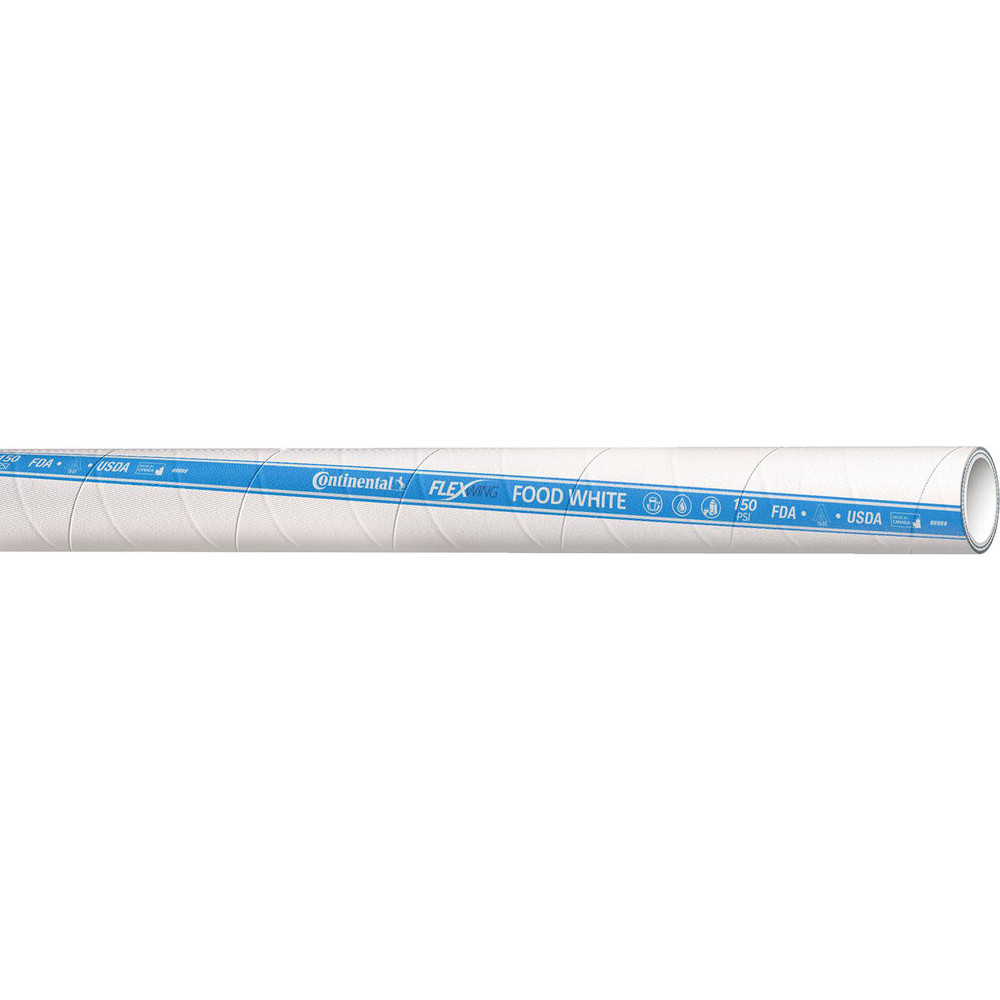 Continental ContiTech Food & Beverage Hose: 2" ID, 2.53" OD, Priced as 1' Increments, 5' Minimum Cut Length - FTH200