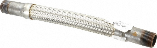 Made in USA 12" OAL, 3/4" ID, 600 Max psi, Flexible Metal Hose Assembly - 48417034