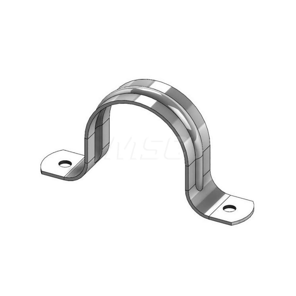 Empire Pipe, Conduit or Tube Strap: 4" Pipe, 4-1/2" Tube, Stainless Steel, 2 Mount Holes - 231SS0400