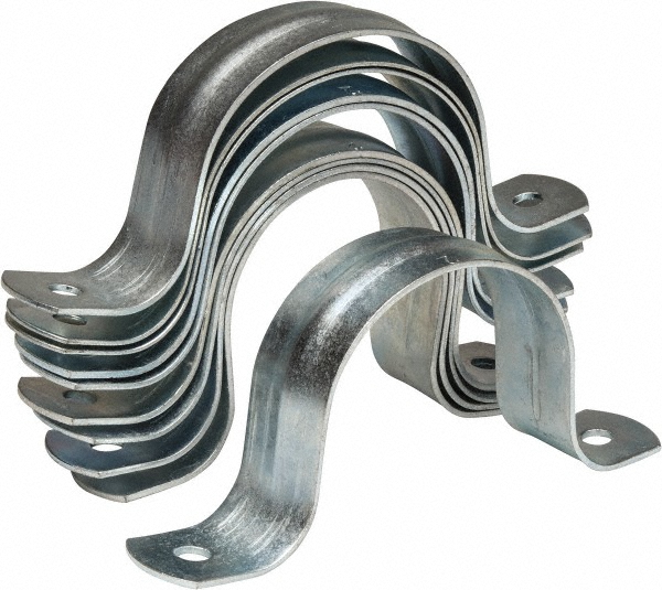 Empire Pipe, Conduit or Tube Strap: 4" Pipe, 4-1/2" Tube, Stainless Steel, 2 Mount Holes - 231SS0400