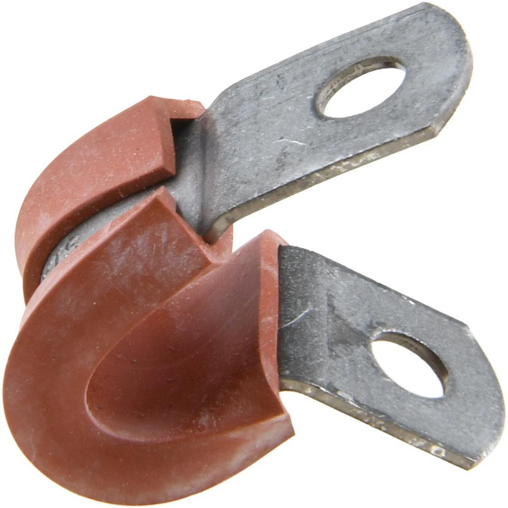 Made in USA Cushion Clamp: 1/4" Pipe, Galvanized Steel & Silicone Cushion, Blue & Silver - STAR-GS-4HT
