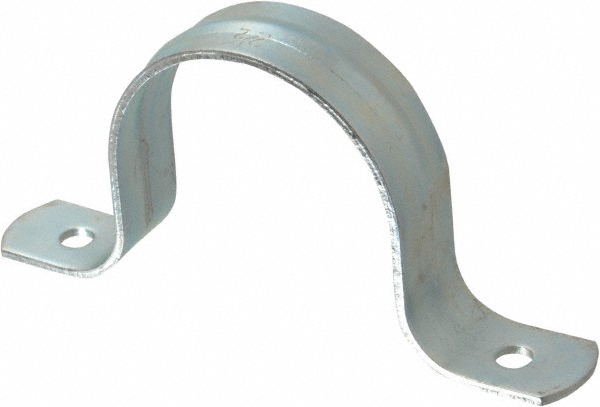 Empire Pipe, Conduit or Tube Strap: 2-1/2" Pipe, 2-7/8" Tube, Carbon Steel, Galvanized Finish, 2 Mount Holes - 231G0250PK5
