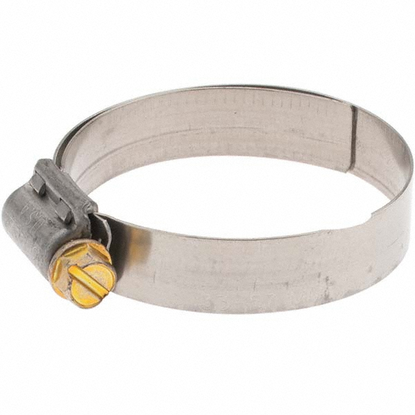 Made in USA Worm Gear Clamp: SAE 52, 2-13/16 to 3-3/4" Dia, Stainless Steel Band - 9252H BW