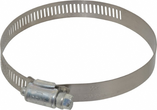 Made in USA Worm Gear Clamp: SAE 52, 2-13/16 to 3-3/4" Dia, Stainless Steel Band - 9252H BW