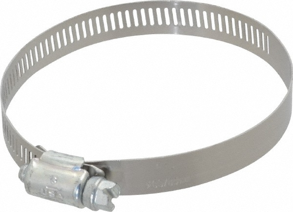 IDEAL TRIDON Worm Gear Clamp: SAE 48, 2-9/16 to 3-1/2" Dia, Stainless Steel Band - 632048102