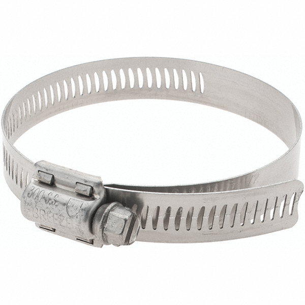 IDEAL TRIDON Worm Gear Clamp: SAE 48, 2-9/16 to 3-1/2" Dia, Stainless Steel Band - 632048102