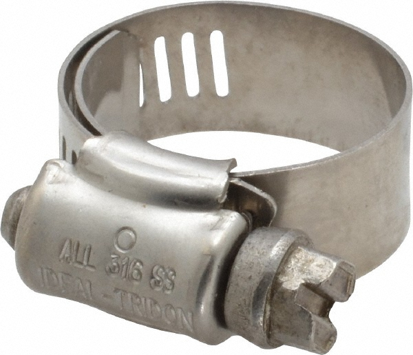 IDEAL TRIDON Worm Gear Clamp: SAE 48, 2-9/16 to 3-1/2" Dia, Stainless Steel Band - 632048102