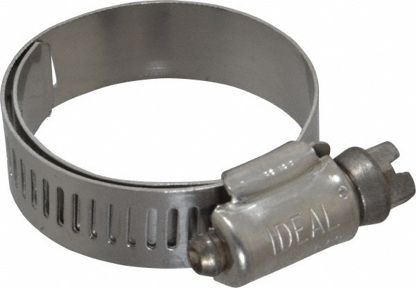 IDEAL TRIDON Worm Gear Clamp: SAE 48, 2-9/16 to 3-1/2" Dia, Stainless Steel Band - 632048102