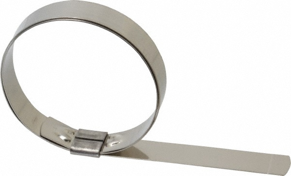 IDEAL TRIDON Band Clamp: Preformed Center Punch Type Clamps, 5/8" Wide, 0.025" Thick, 201  Stainless Steel - HBCP32S