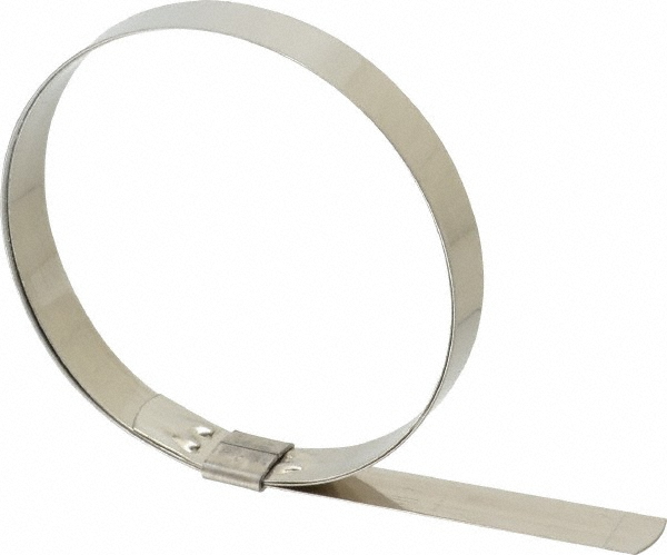 IDEAL TRIDON Band Clamp: Preformed Center Punch Type Clamps, 5/8" Wide, 0.025" Thick, 201  Stainless Steel - HBCP32S