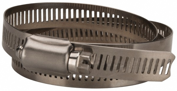 EVER-TITE® Coupling Products Worm Gear Clamp: SAE 128, 2-1/2 to 8-1/2" Dia, Stainless Steel Band - 3WGB128