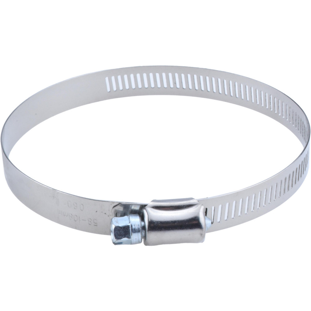 Value Collection Worm Gear Clamp: SAE 60, 3-1/4 to 4-1/4" Dia, Stainless Steel & Carbon Steel Band - MS01B83108