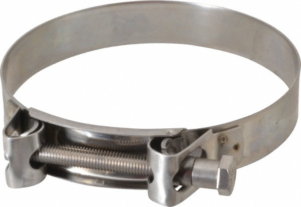 Mikalor T-Bolt Hose Clamp: 5.51 to 5.91" Hose, 1-3/32" Wide, Stainless Steel - 301328-6