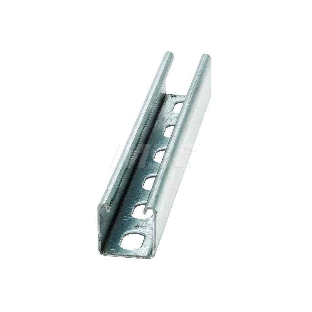 Cooper B-Line 10' Long x 1-5/8" Wide x 1-5/8" High, 12 Gauge, Carbon Steel, Half Slot Framing Channel & Strut - 78101103987