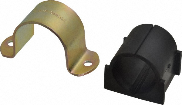ZSI Tube Strap with Cushion: 1-5/8" Tube, Stainless Steel, 2 Mount Holes - 026MS030