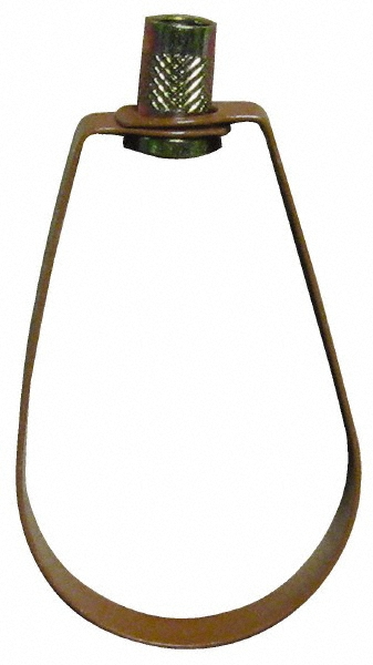 Empire Emlok Swivel Ring Hanger: 1-1/4" Pipe, 3/8" Rod, Carbon Steel, Copper-Plated - 310CTI0125