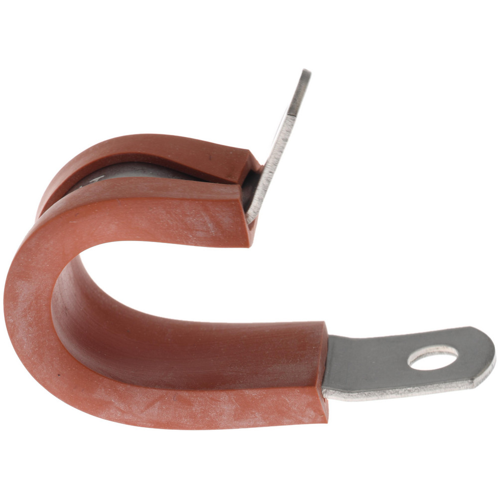 Made in USA Cushion Clamp: 5/8" Pipe, Stainless Steel, Red - STAR-SS-10HT