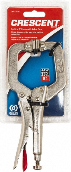 Empire C-Clamp with Locknut: 3/4" Flange Thickness, 3/8" Rod - 21LG0038