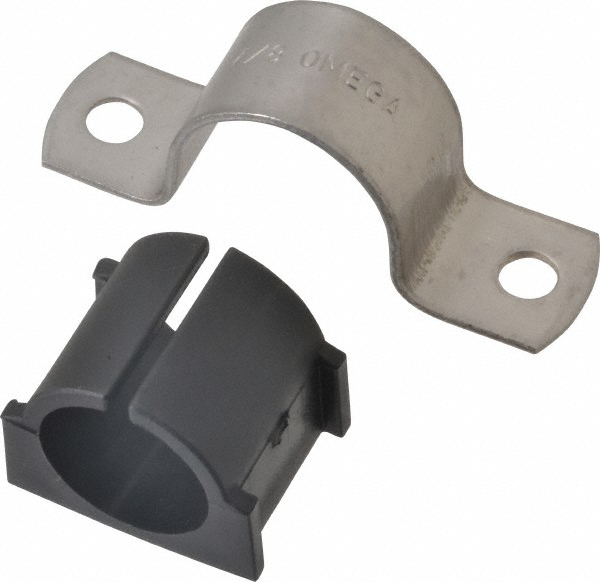 ZSI Tube Strap with Cushion: 7/8" Tube, Stainless Steel, 2 Mount Holes - 014MS017
