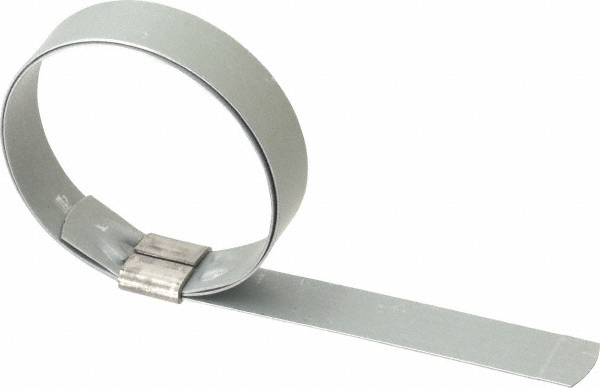 IDEAL TRIDON Band Clamp: Preformed Center Punch Type Clamps, 5/8" Wide, 0.025" Thick, Galvanized Steel - HBCP9