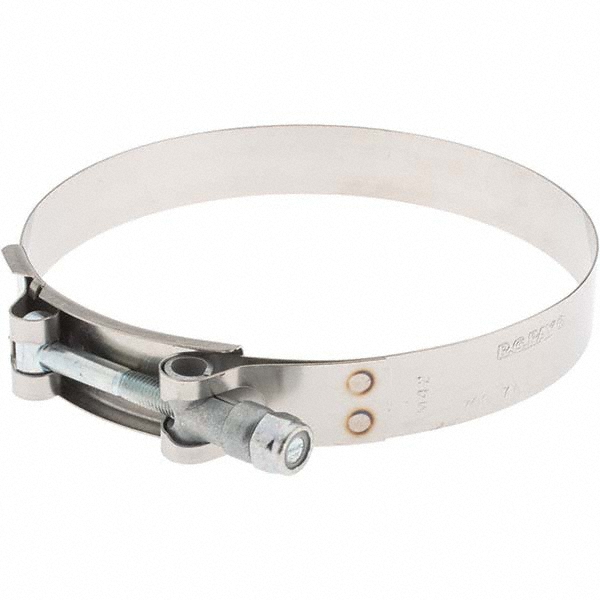 Made in USA T-Bolt Hose Clamp: 4.75 to 5.06" Hose, 3/4" Wide, Stainless Steel - B9222-0475 BW