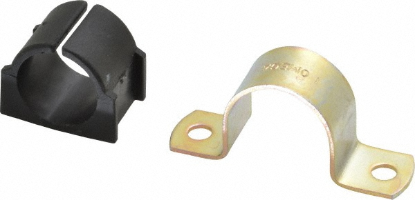 ZSI Tube Strap with Cushion: 1" Tube, Steel, Zinc Finish, 2 Mount Holes - 016M019