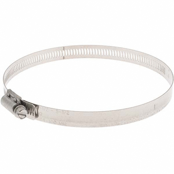 Value Collection Worm Gear Clamp: SAE 80, 3-1/2 to 5-1/2" Dia, Stainless Steel & Carbon Steel Band - MS01B89140B