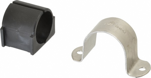 ZSI Tube Strap with Cushion: 1-1/2" Tube, Stainless Steel, 2 Mount Holes - 024MS028