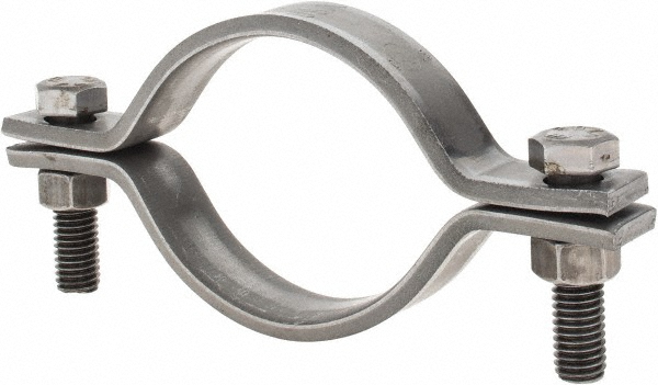 Empire Standard Pipe Clamp: 3" Pipe, 3-1/2" Tube, Carbon Steel, Black - 212B0300